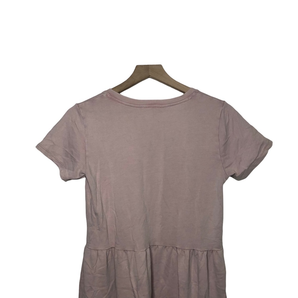 Jane and Delancey Light Pink V-Neck Short Sleeve Tiered T-Shirt Dress - Picture 7 of 11